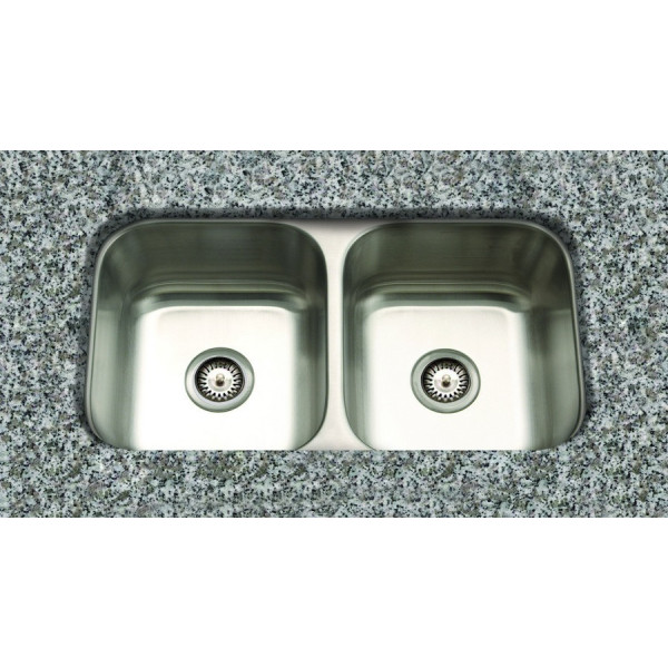Cantrio Koncepts KSS-508 2 Basin Undermont Kitchen Sink - Stainless Steel