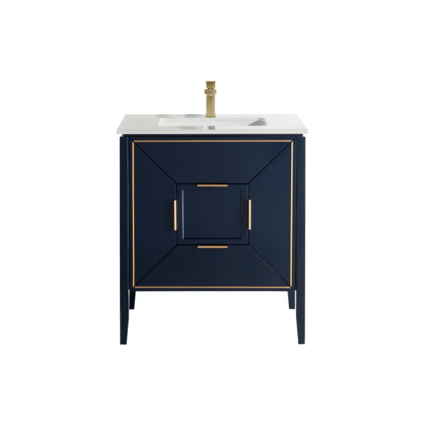 Kubebath KV8830 Vetro 30 Inch Vanity With Quartz Counter Top
