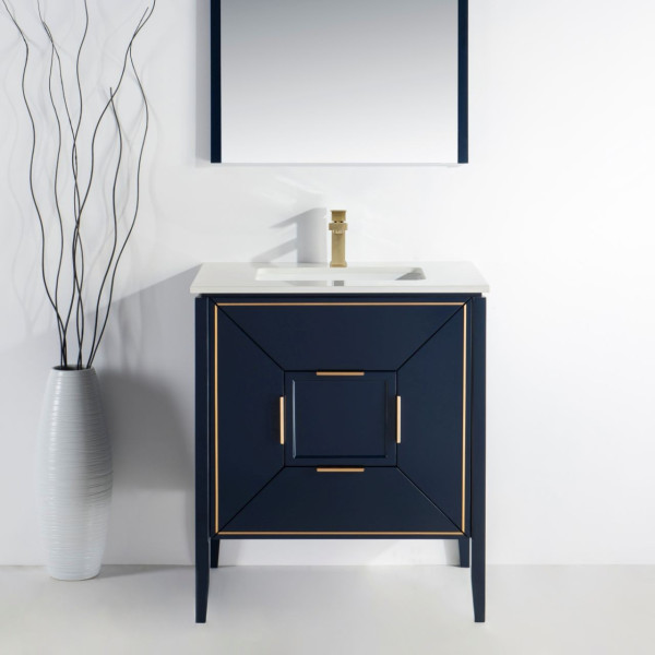 Kubebath KV8830 Vetro 30 Inch Vanity With Quartz Counter Top