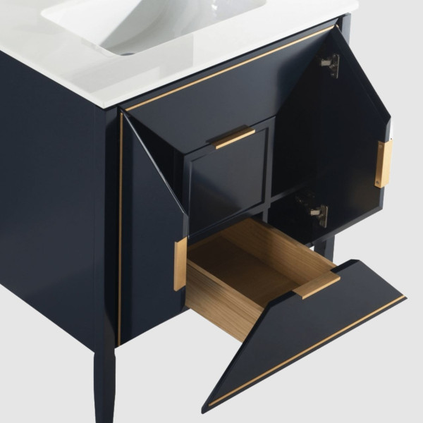 Kubebath KV8830 Vetro 30 Inch Vanity With Quartz Counter Top