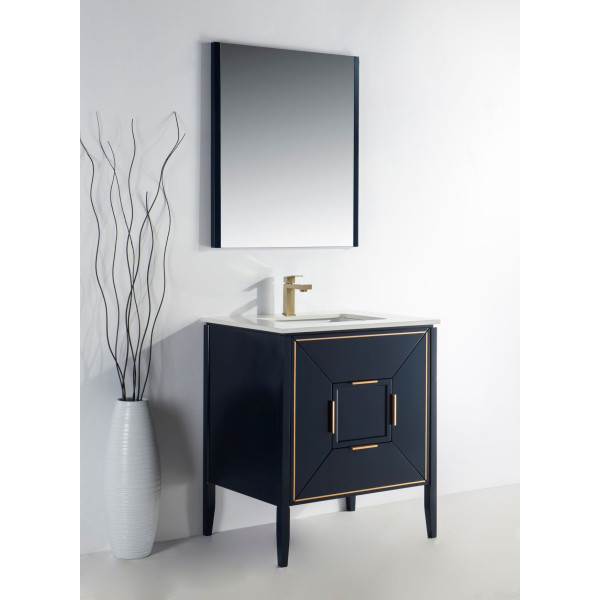 Kubebath KV8830 Vetro 30 Inch Vanity With Quartz Counter Top
