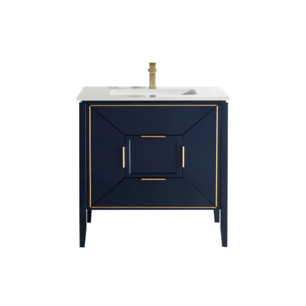 Kubebath KV8836 Vetro 36 Inch Vanity With Quartz Counter Top