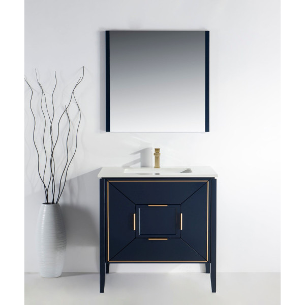 Kubebath KV8836 Vetro 36 Inch Vanity With Quartz Counter Top