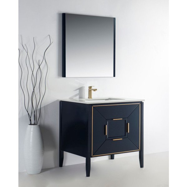 Kubebath KV8836 Vetro 36 Inch Vanity With Quartz Counter Top