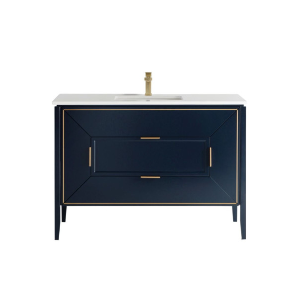 Kubebath KV8848 Vetro 48 Inch Vanity With Quartz Counter Top