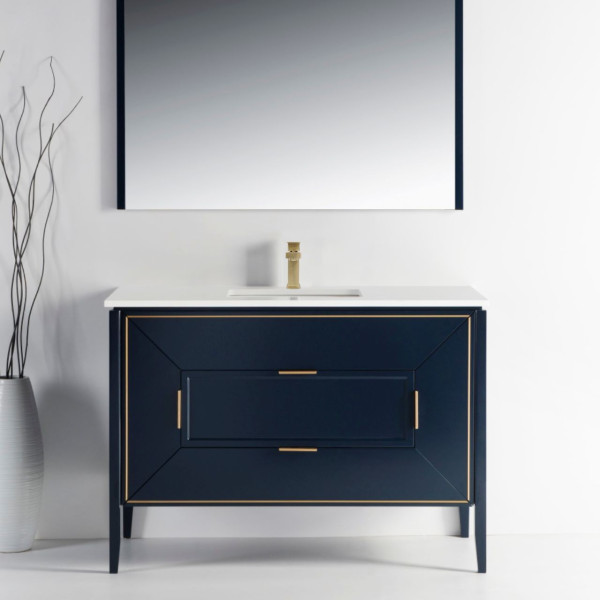Kubebath KV8848 Vetro 48 Inch Vanity With Quartz Counter Top