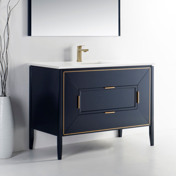 Kubebath KV8848 Vetro 48 Inch Vanity With Quartz Counter Top