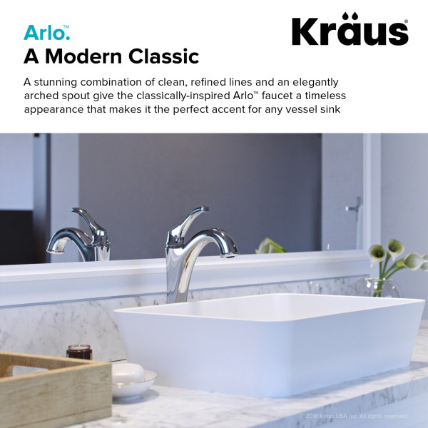 Kraus KVF-1200 Arlo™ Single Handle Vessel Faucet with Pop Up Drain