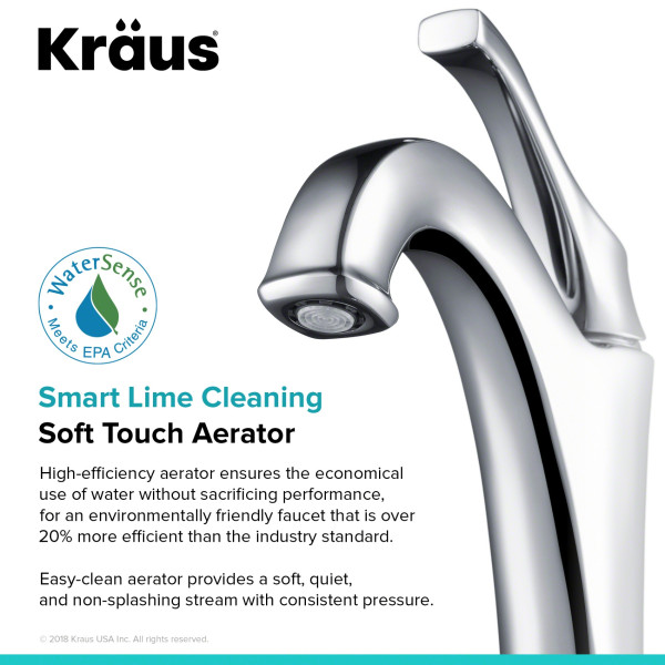 Kraus KVF-1200 Arlo™ Single Handle Vessel Faucet with Pop Up Drain