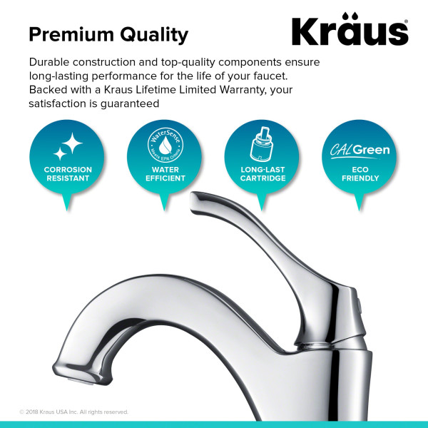 Kraus KVF-1200 Arlo™ Single Handle Vessel Faucet with Pop Up Drain
