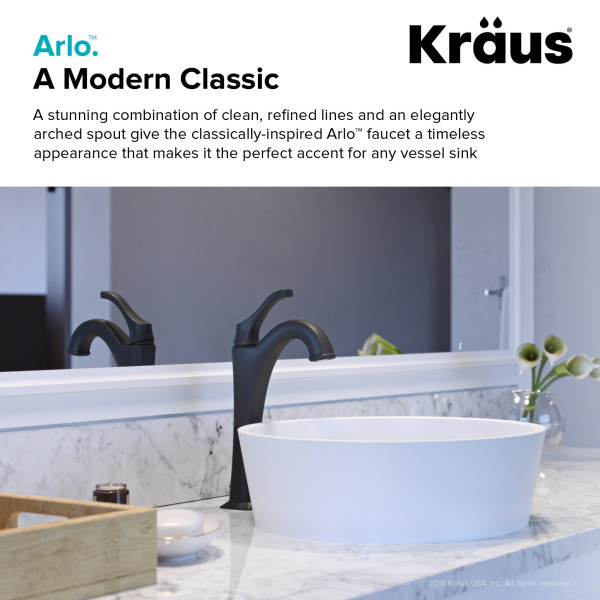 Kraus KVF-1200 Arlo™ Single Handle Vessel Faucet with Pop Up Drain