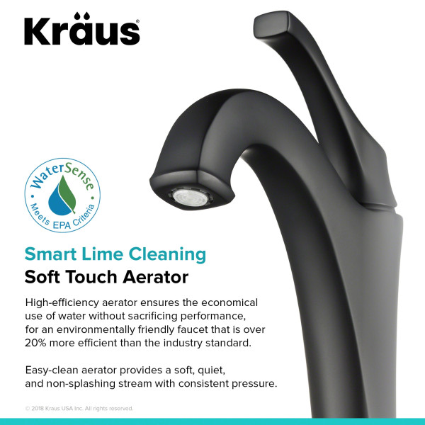 Kraus KVF-1200 Arlo™ Single Handle Vessel Faucet with Pop Up Drain