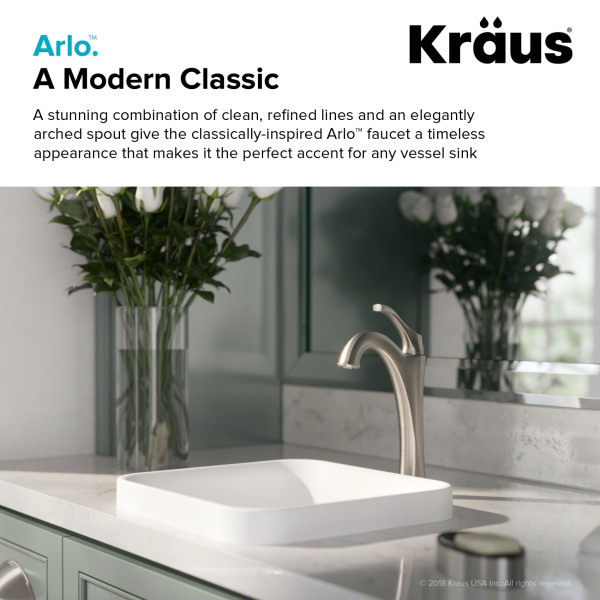 Kraus KVF-1200 Arlo™ Single Handle Vessel Faucet with Pop Up Drain