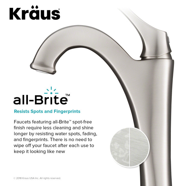 Kraus KVF-1200 Arlo™ Single Handle Vessel Faucet with Pop Up Drain