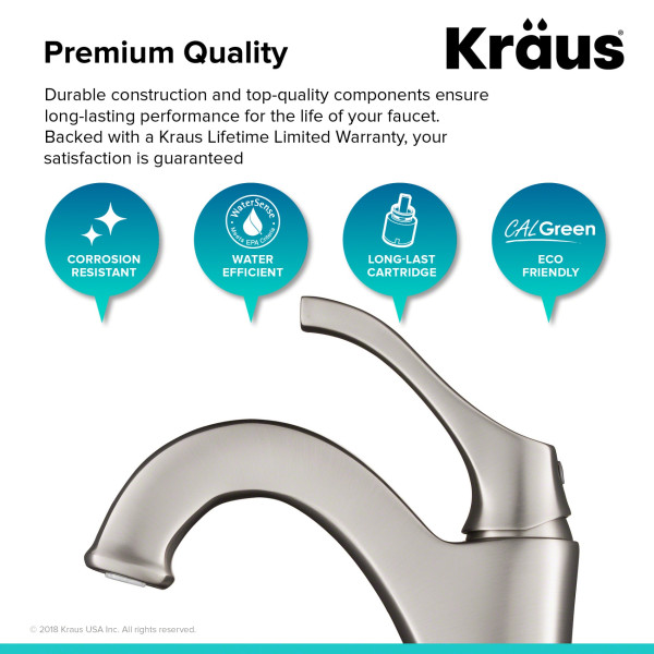 Kraus KVF-1200 Arlo™ Single Handle Vessel Faucet with Pop Up Drain