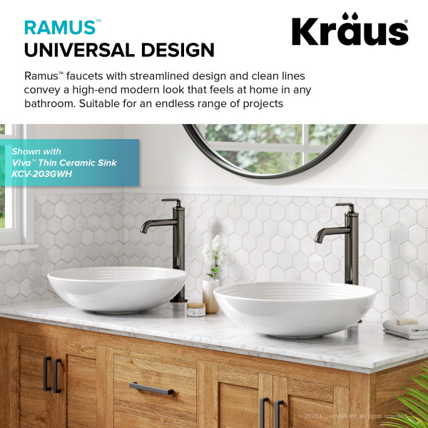 Kraus KVF-1220 Ramus™ Single Handle Vessel Faucet with Pop-Up Drain