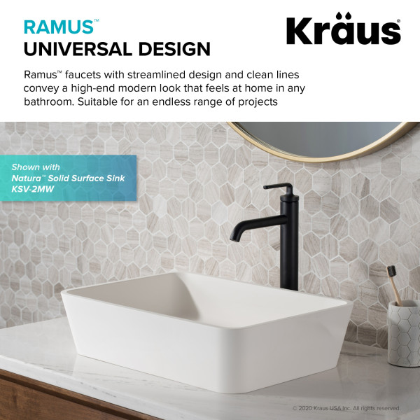 Kraus KVF-1220 Ramus™ Single Handle Vessel Faucet with Pop-Up Drain