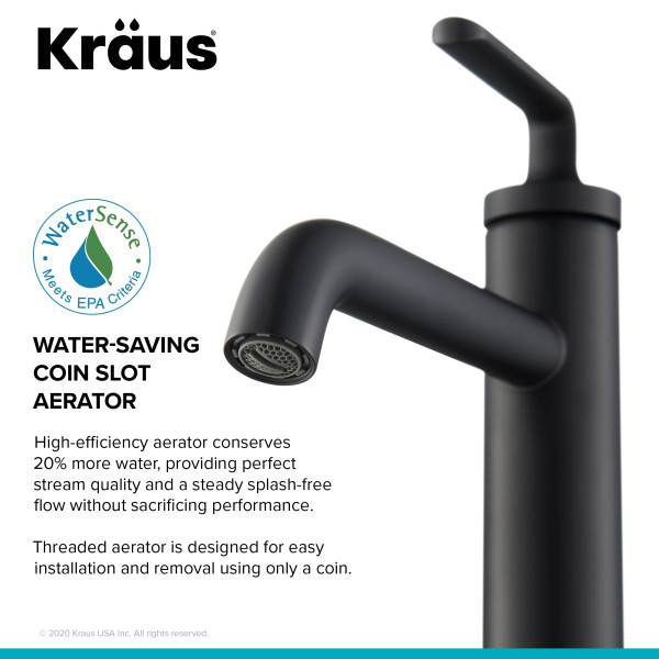 Kraus KVF-1220 Ramus™ Single Handle Vessel Faucet with Pop-Up Drain