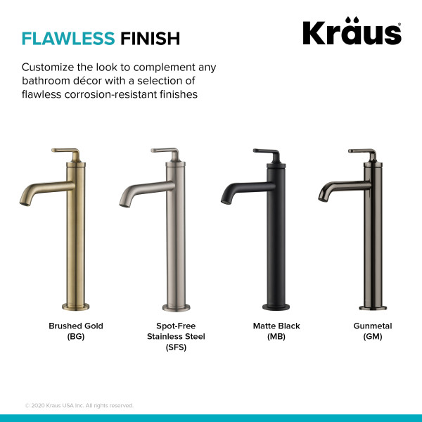 Kraus KVF-1220 Ramus™ Single Handle Vessel Faucet with Pop-Up Drain