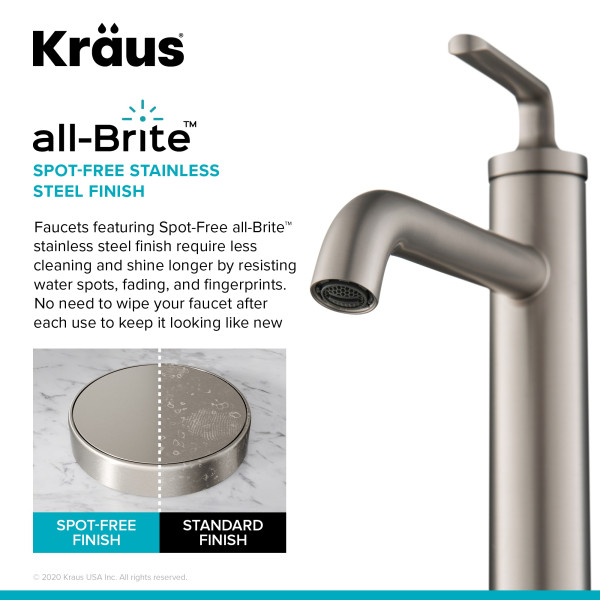 Kraus KVF-1220 Ramus™ Single Handle Vessel Faucet with Pop-Up Drain