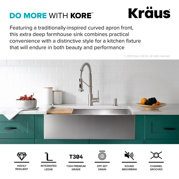 Kraus KWF210-36 36-inch Stainless Steel Farmhouse Kitchen Sink 