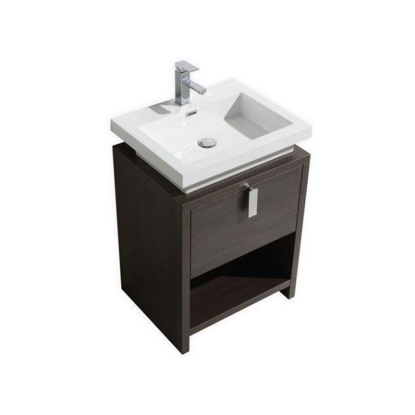 KubeBath L600 Levi 24 Inch Modern Bathroom Vanity w/ Cubby Hole