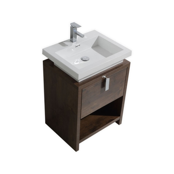 KubeBath L600 Levi 24 Inch Modern Bathroom Vanity w/ Cubby Hole