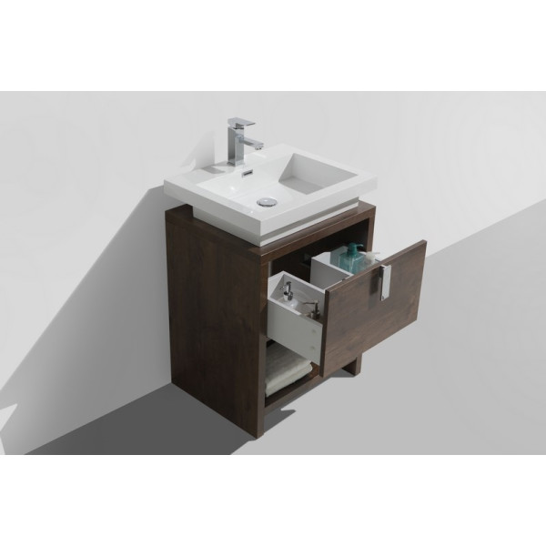 KubeBath L600 Levi 24 Inch Modern Bathroom Vanity w/ Cubby Hole