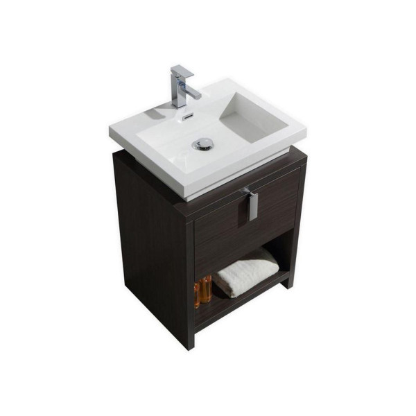 KubeBath L600 Levi 24 Inch Modern Bathroom Vanity w/ Cubby Hole