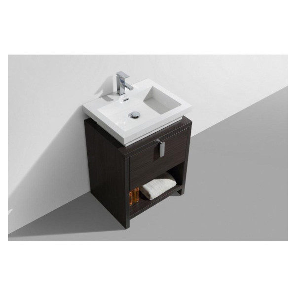 KubeBath L600 Levi 24 Inch Modern Bathroom Vanity w/ Cubby Hole