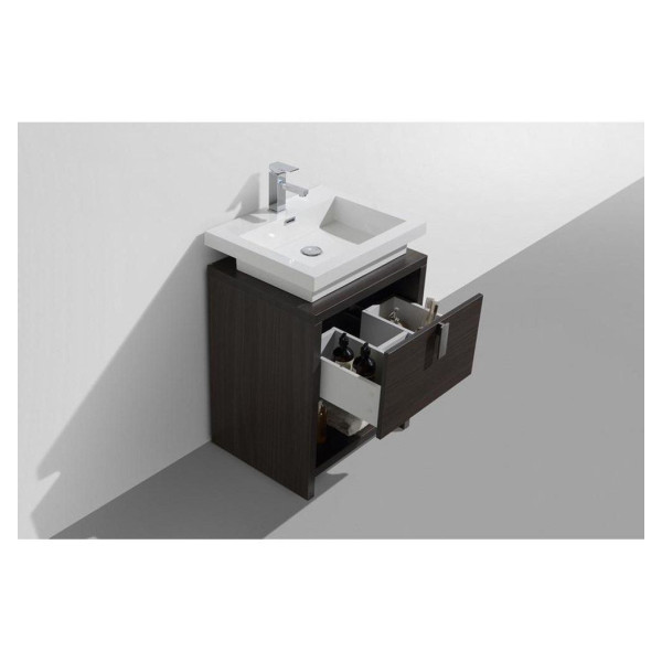 KubeBath L600 Levi 24 Inch Modern Bathroom Vanity w/ Cubby Hole