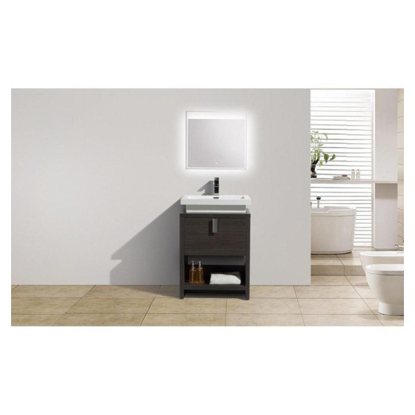 KubeBath L600 Levi 24 Inch Modern Bathroom Vanity w/ Cubby Hole