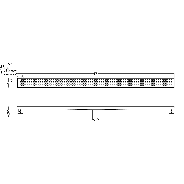 Dawn® LBE470304 Brisbane River Series Linear Shower Drain 47"L In Polished Satin