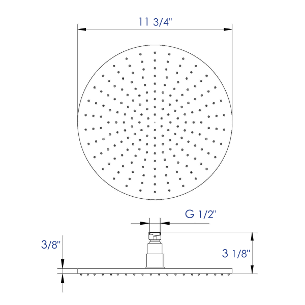 ALFI brand LED12R 12 Inch Round Multi Color LED Rain Shower Head