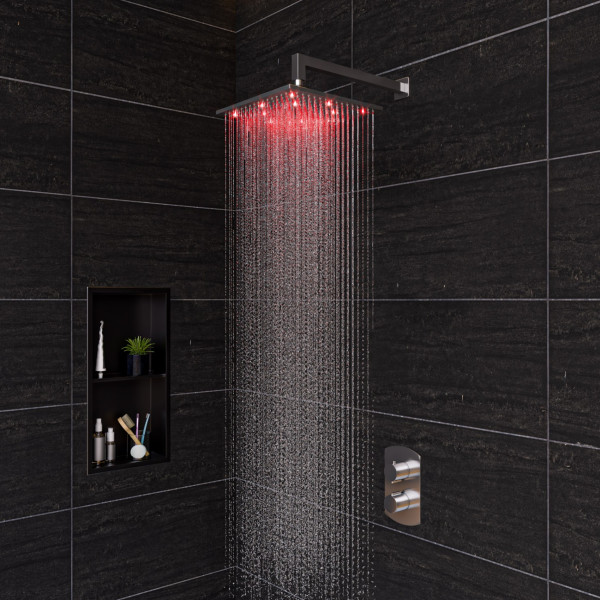 ALFI brand LED12S 12 Inch Square Multi Color LED Rain Shower Head