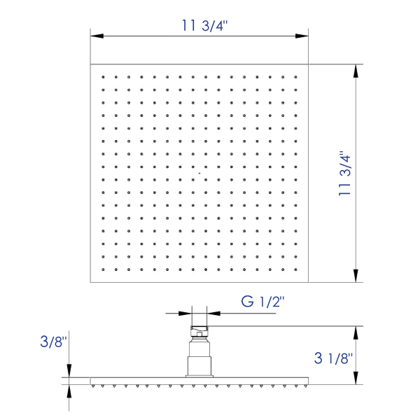 ALFI brand LED12S 12 Inch Square Multi Color LED Rain Shower Head