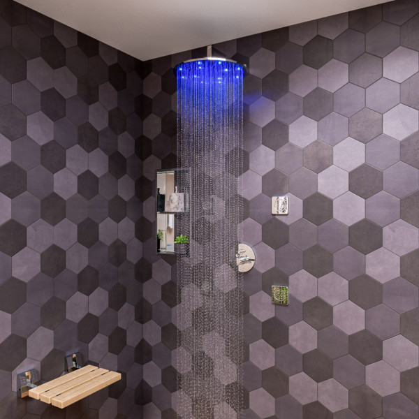 ALFI brand LED16R 16 Inch Round Multi Color LED Rain Shower Head