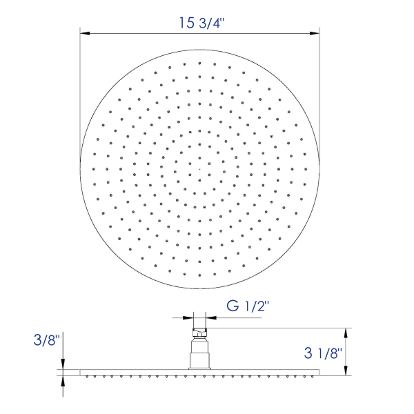 ALFI brand LED16R 16 Inch Round Multi Color LED Rain Shower Head
