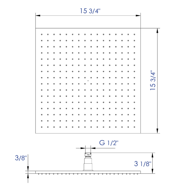ALFI brand LED16S 16 Inch Square Multi Color LED Rain Shower Head