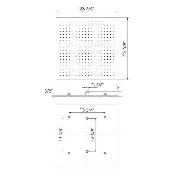 ALFI brand LED24S 24 Inch Square Multi Color LED Rain Shower Head
