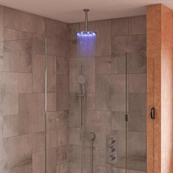 ALFI brand LED8R 8 Inch Round Multi Color LED Rain Shower Head