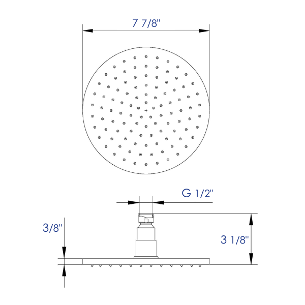 ALFI brand LED8R 8 Inch Round Multi Color LED Rain Shower Head