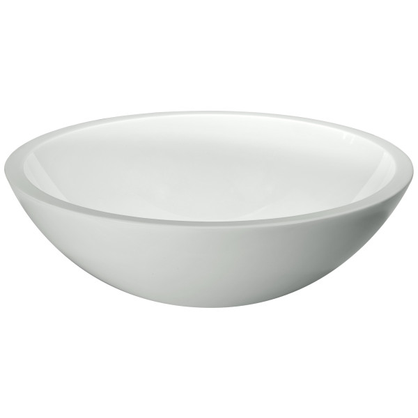 ANZZI LS-AZ032 Egret Series Round Glass Bathroom Vessel Sink In White