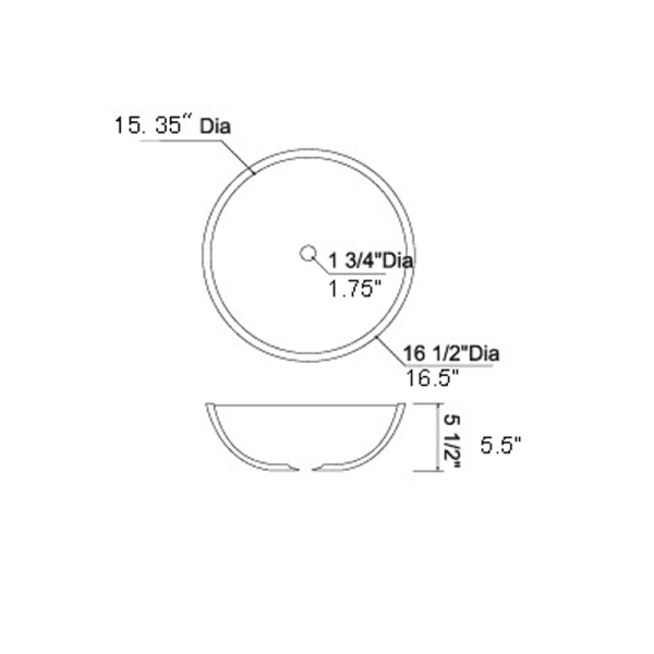 ANZZI LS-AZ032 Egret Series Round Glass Bathroom Vessel Sink In White