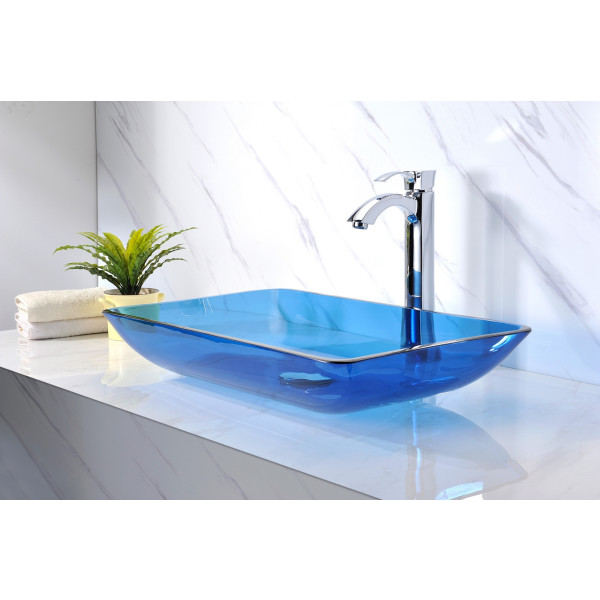 ANZZI LS-AZ044 Harmony Series Deco-Glass Vessel Sink In Cloud Blue