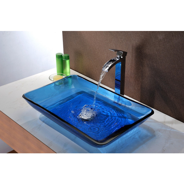 ANZZI LS-AZ044 Harmony Series Deco-Glass Vessel Sink In Cloud Blue