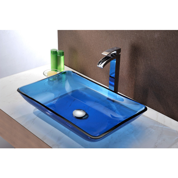 ANZZI LS-AZ044 Harmony Series Deco-Glass Vessel Sink In Cloud Blue