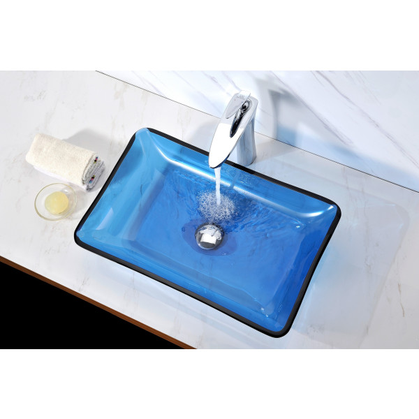 ANZZI LS-AZ044 Harmony Series Deco-Glass Vessel Sink In Cloud Blue