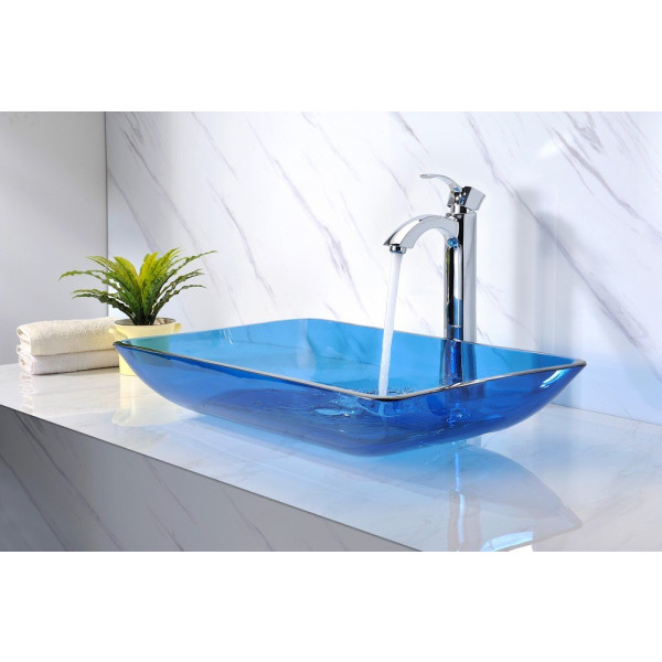 ANZZI LS-AZ044 Harmony Series Deco-Glass Vessel Sink In Cloud Blue