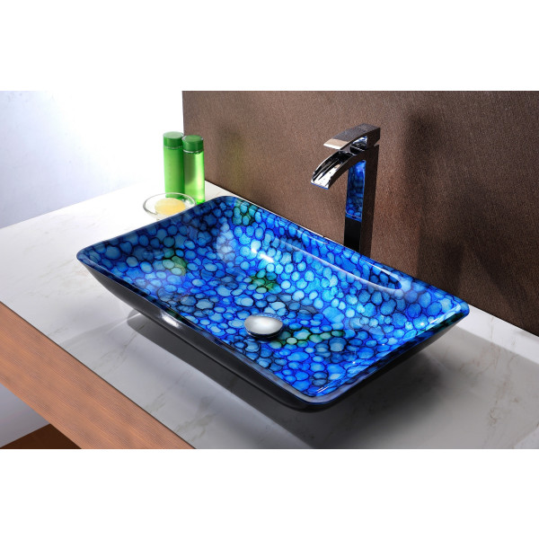 ANZZI LS-AZ053 Assai Series Deco-Glass Vessel Sink In Lustrous Blue